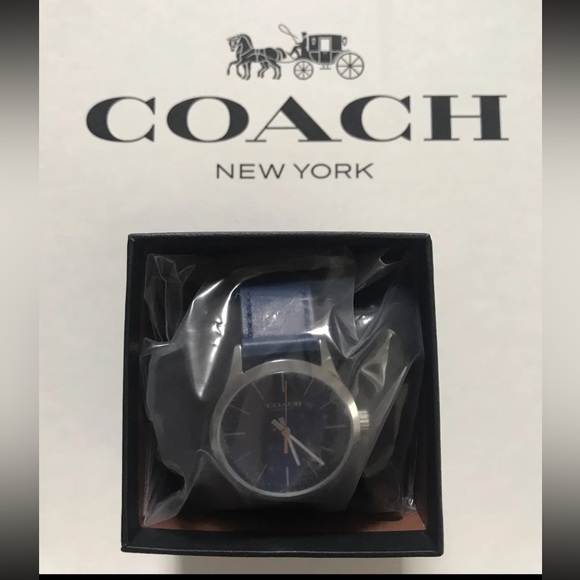 NWT COACH BAXTER WATCH 39MM W1582 NAVY BLUE - Picture 5 of 12